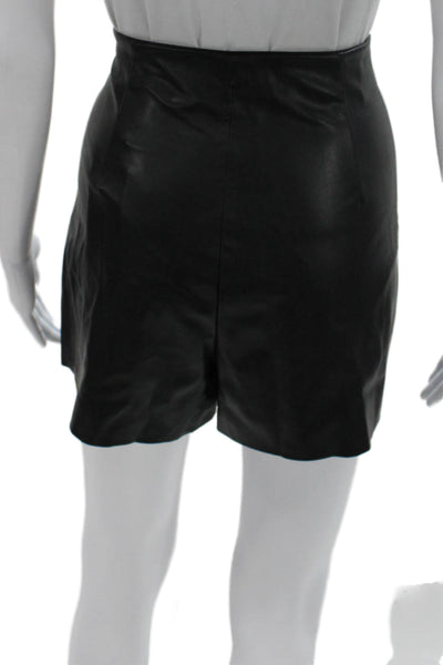 Zara Women Mini Skirt Black Polyurethane Zip Closure Size M
