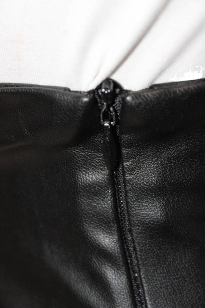 Zara Women Mini Skirt Black Polyurethane Zip Closure Size M