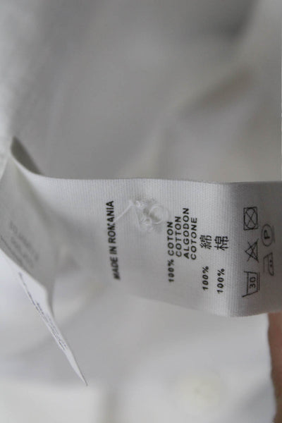 Bonpoint Girls Button Front Long Sleeve Collared Pocket Shirt White Size 12M