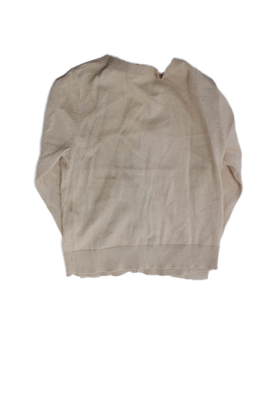 Bonpoint Girls Button Front Knit Rhinestone Cardigan Sweater Brown Cotton Size 3