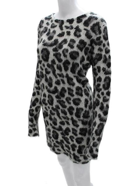 Maje Womens Sweater Dress Gray Long Sleeve Knee Length Size 3