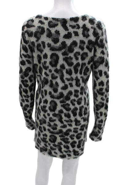 Maje Womens Sweater Dress Gray Long Sleeve Knee Length Size 3