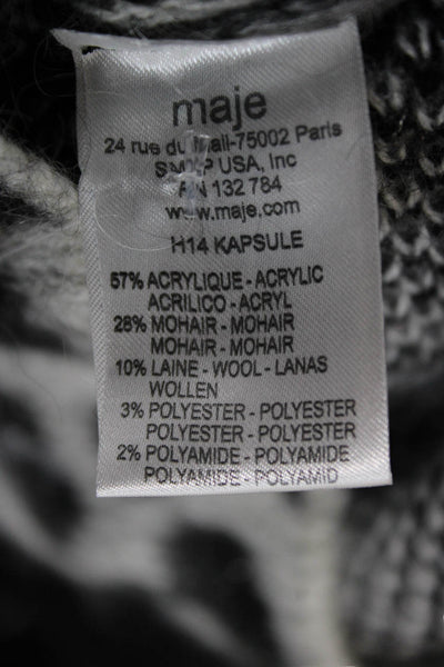 Maje Womens Sweater Dress Gray Long Sleeve Knee Length Size 3