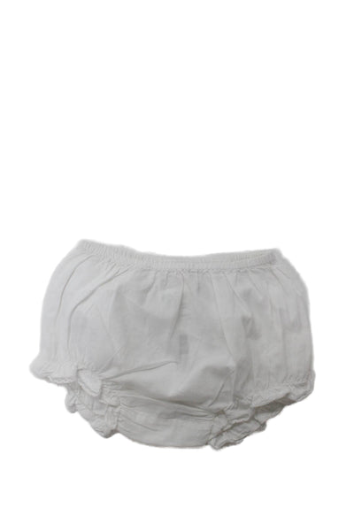 Bonpoint Girls Elastic Waistband Lace Trim Bottoms White Cotton Size 6 Months