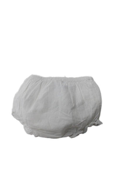 Bonpoint Girls Elastic Waistband Lace Trim Bottoms White Cotton Size 6 Months