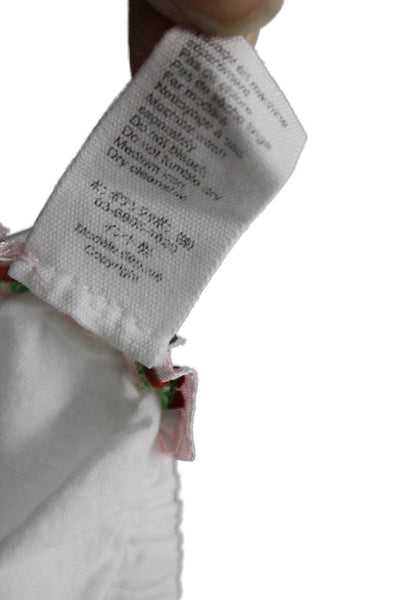 Bonpoint Girls Elastic Waistband Lace Trim Bottoms White Cotton Size 6 Months