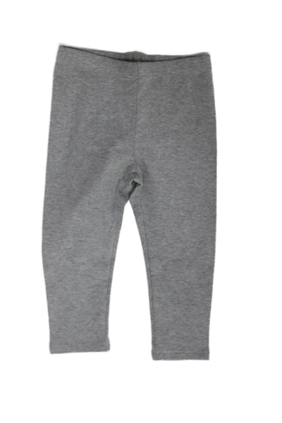 Il Gufo Girls Elastic Waistband Knit Straight Trouser Pants Gray Cotton Size 3