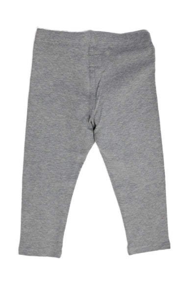 Il Gufo Girls Elastic Waistband Knit Straight Trouser Pants Gray Cotton Size 3