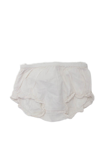 Bonpoint Girls Elastic Waistband Lace Trim Bottoms White Cotton Size 2 Months