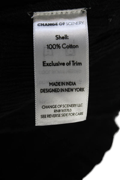 Change of Scenery Women Cropped Black Cotton Drawstring Pants Size XS