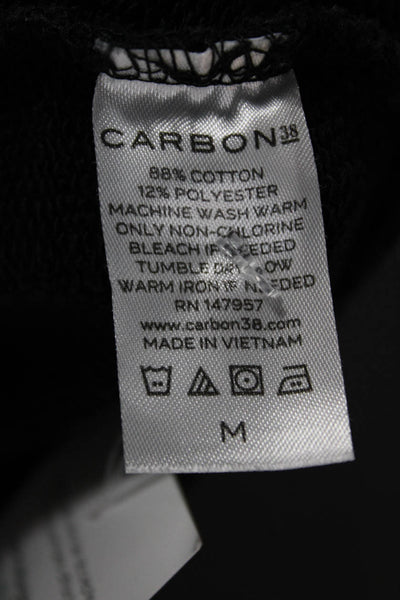 Carbon 38 Womens Pullover Cotton Crew Neck Black Long Sleeve Sweater Size M