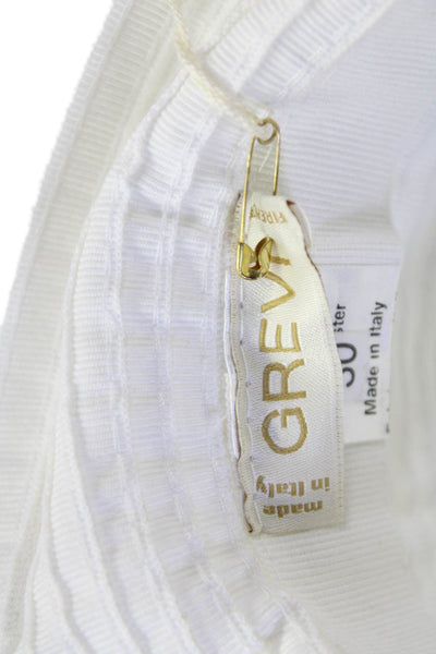 Grevi Girls Ruffled Bow Detail Bucket Hat White Cotton Size 50cm