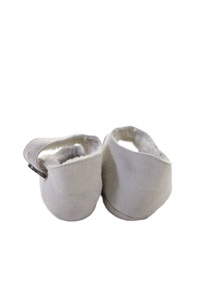 Burberry Girls Single Strap Shearling Lined Suede Slipper Booties Gray Size 0-3M