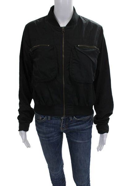 H20 Fagerholt Women Bomber Jacket Black Zip Long Sleeve Size S