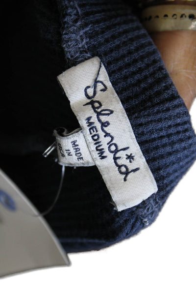 Splendid Womens Cotton Blue Solid Leggings Size M