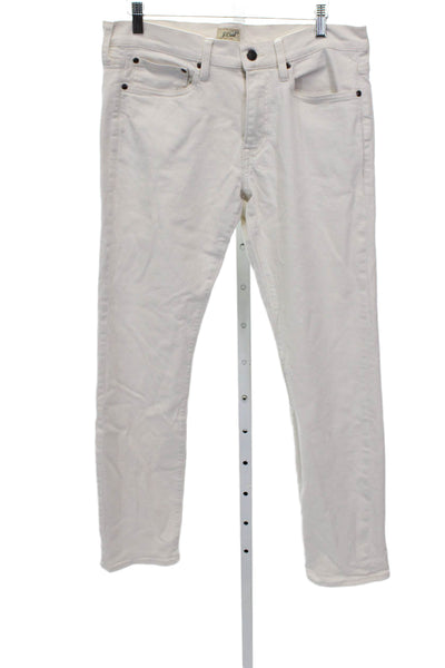 J Crew Mens Straight Jeans Ivory Cotton Size 32
