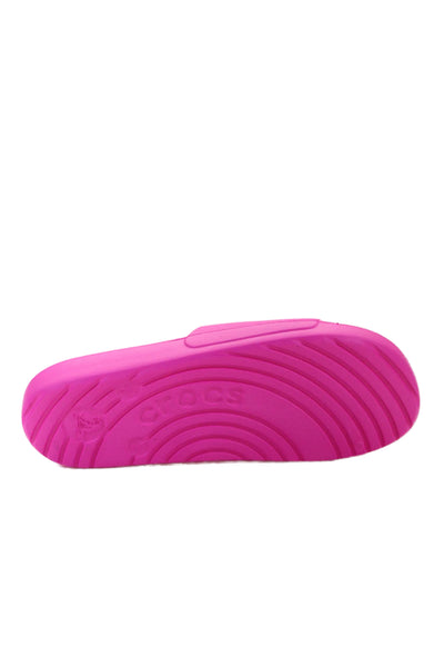 Crocs Womens Rubber Embossed Slides Shoes Hot Pink Size 10