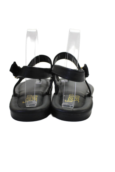 Franco Sarto Womens Vegan Leather Flat Thong Sandals Shoes Black Size 10M