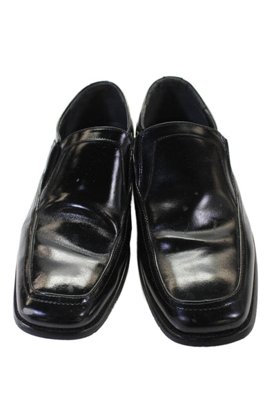 Stacy Adams Mens Leather Slip On Loafers Shoes Solid Black Size 12