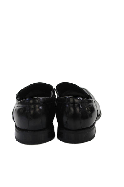 Stacy Adams Mens Leather Slip On Loafers Shoes Solid Black Size 12