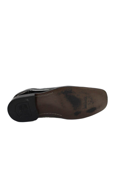 Stacy Adams Mens Leather Slip On Loafers Shoes Solid Black Size 12