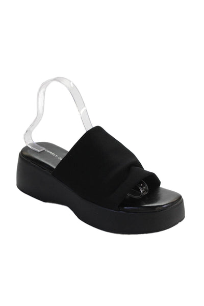 Sincerely Jules Womens Platform Wedge Mules Shoes Black Size 10M