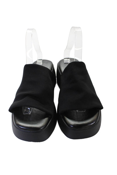 Sincerely Jules Womens Platform Wedge Mules Shoes Black Size 10M