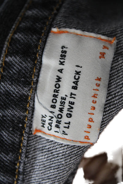 Piupiuchick Childrens Girls Denim Button Down Shirt Black Cotton Size 14
