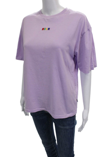 MSGM Childrens Girls Short Sleeves Tee Shirt Lavender Size 14