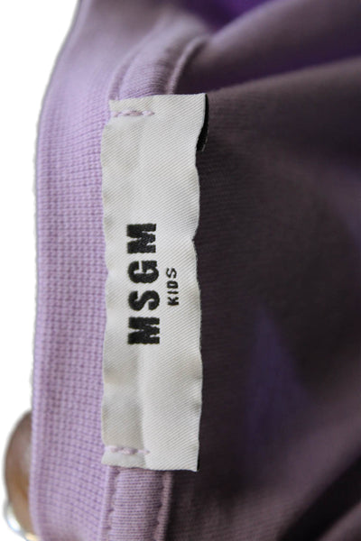 MSGM Childrens Girls Short Sleeves Tee Shirt Lavender Size 14