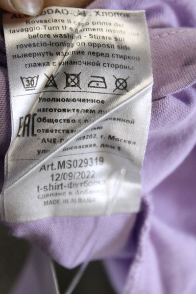 MSGM Childrens Girls Short Sleeves Tee Shirt Lavender Size 14