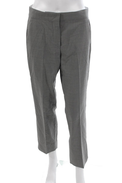 Max Mara Womens Dress Pants Gray Wool Button Closure Size 8