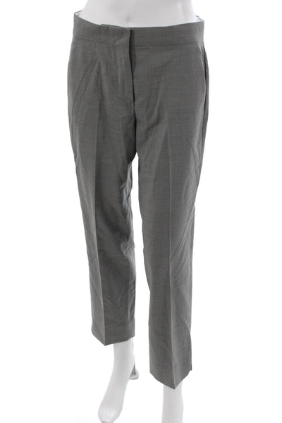 Max Mara Womens Dress Pants Gray Wool Button Closure Size 8
