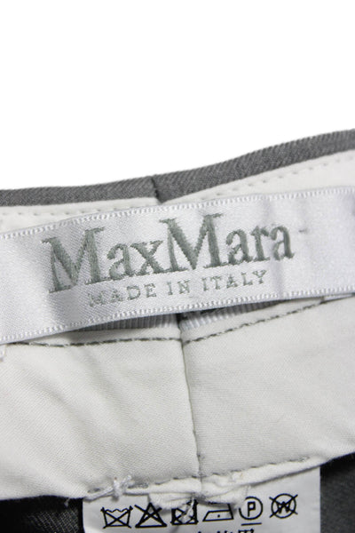 Max Mara Womens Dress Pants Gray Wool Button Closure Size 8