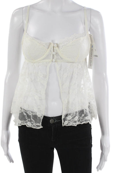 Out From Under Women Babydoll Sleepshirt Ivory Sweetheart Sleeveless Size L