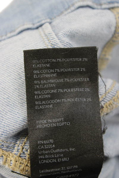 We The Free Womens Flared Jeans High Rise Blue Button Cotton Blend Size 28