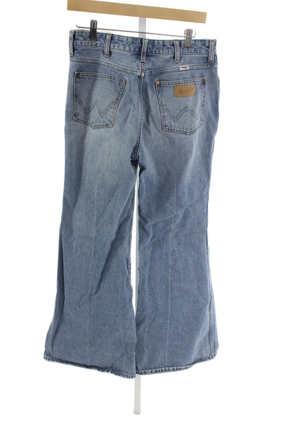 Wrangler Mens Flared Jeans Blue Mid Rise Button Fly Size 29