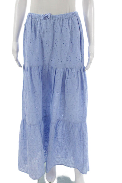 Interstyle Women Maxi Cotton Geometric Drawstring Long Skirt Size L