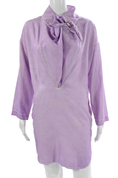 MM6 Maison Margiela Womens Purple Shift Dress Cowl Neck Size 40
