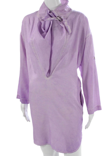 MM6 Maison Margiela Womens Purple Shift Dress Cowl Neck Size 40
