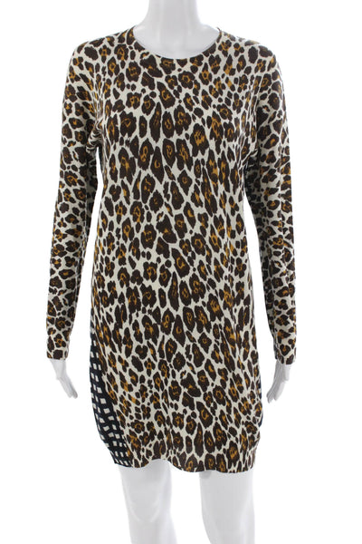Stella McCartney Women Sweater Dress Multicolor Animal Print Mini Size 42
