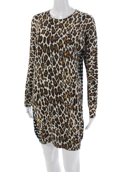 Stella McCartney Women Sweater Dress Multicolor Animal Print Mini Size 42