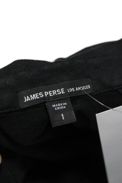 James Perse Women Black Military Jacket Cotton Button Long Sleeve Size 1
