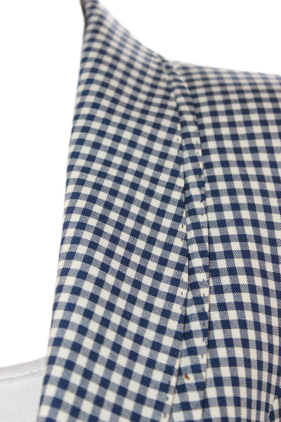 Hadleighs Women Blue Gingham Wool Blazer Buttoned Long Sleeve Size 42