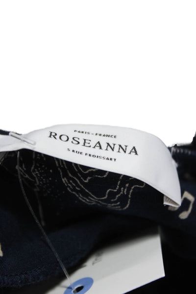 Roseanna Womens Fit & Flare Blue Cotton Knee Length Long Sleeve Dress Size 36