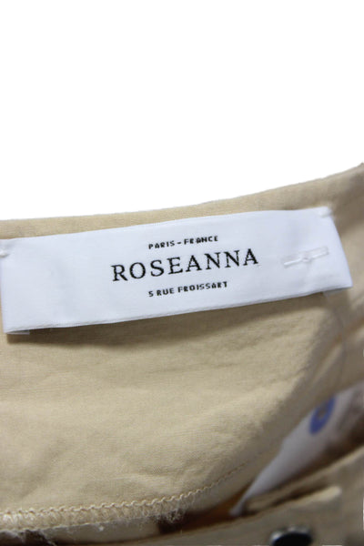 Roseanna Womens Shirt Dress Beige Cotton Long Sleeve Button Mini Size 38