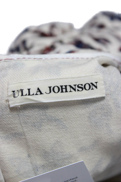 Ulla Johnson Womens Shift Mini Dress Ivory Cotton Blend Short Sleeve Size 2