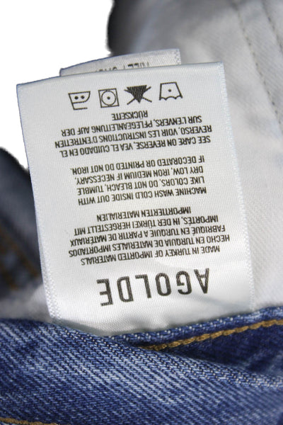 Agolde Womens High Rise Cropped Blue Jeans 100% Cotton Size 26