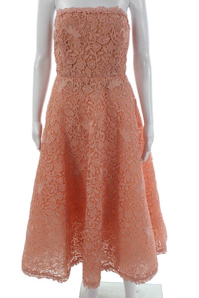 Carolina Herrera Women Fit & Flare Pink Sweetheart Long Dress Size 6