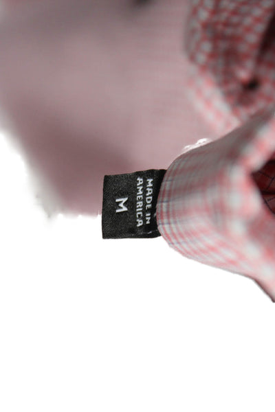 Lyle Lovett For Hamilton Mens Plaid Collar Button Down Shirt Orange Size M